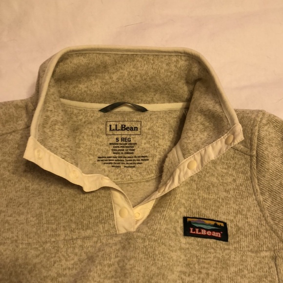 LL Bean sweater with snap neck closure. - Picture 5 of 9